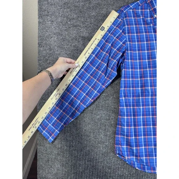 Vineyard Vines On-The-Go Performance Men's Blue Plaid Button-Down Shirt M
